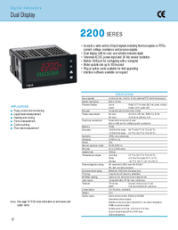 Thumbnail of document Data Sheet - 2200 Series Dual Display Digital Indicators